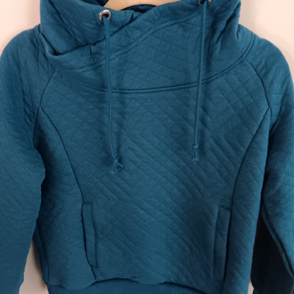 AERION Quilted Sweatshirt M Teal Blue - Picture 3 of 7